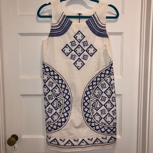 Embroidered Shift Dress - S
